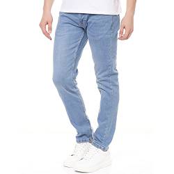 Smith & Solo Jeans Herren - Slim Fit Jeanshose, Hosen Stretch Modern Männer Straight Hose Cut Basic Washed (38W / 30L, Alex Hellblau) von Smith & Solo