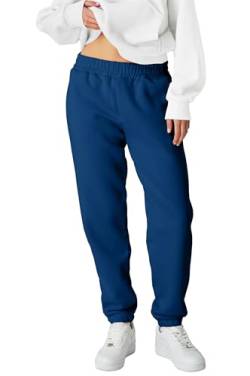 Smith & Solo Jogginghose Damen – Baumwolle Frauen Winter Sporthose, Laufhosen Fitness High Waist, Sweatpants Freizeithose Lang, Jogging Hose Trainingshose Warme Modern Navy/XL von Smith & Solo