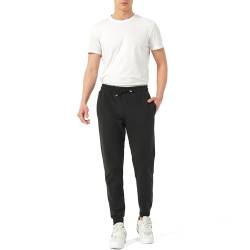 Smith & Solo Jogginghose Herren – Trainingshose mit Gummibund, Sporthose Herren Lang Freizeithose, Activewear Sweatpants Fitness, Laufen und Freizeit (Schwarz, 2XL) von Smith & Solo