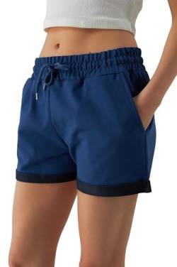 Smith & Solo Kurze Hose Damen - Shorts Sommer Hosen, Laufhose Kurz Sporthose, Trainingshose Sportshorts Women Laufshorts (Navy, 2XL) von Smith & Solo