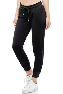 Smith & Solo Women's Jogging Bottoms - Sports Trousers Cotton | Sweatpants Slim Fit Casual Long | Training Fitness High Waist - Jogger Running Modern - Black - Medium von Smith & Solo