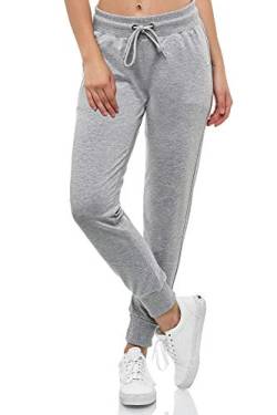 Smith & Solo Women's Jogging Bottoms - Sports Trousers Women Cotton | Sweatpants Slim Fit Casual Trousers Long | Training Trousers Fitness High Waist - Jogger Running Trousers Modern - Grey - Large von Smith & Solo