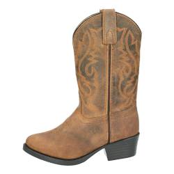 Smoky Mountain Kleinkind Mädchen Denver Westernstiefel Round Toe, Braun (Oil Distress Brown), 33 EU von Smoky Mountain Boots