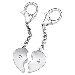 Personalisierte Herz-Schlüsselanhänger mit Gravur - Initialien - Ich liebe Dich Geschenk, Partnergeschenk für Valentinstag, Jahrestag Geschenk für Sie und Ihn in Herz-Geschenkverpackung von Smyla