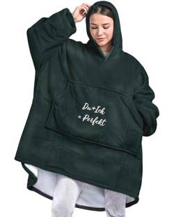Smyla Personalisierte Kuschel-Hoodie-Decke mit Kapuze - Name 2 Zeilen - Weiches Material, Umweltfreundlich, Einheitsgröße, mit Geschenkverpackung, Pflegeleicht von Smyla