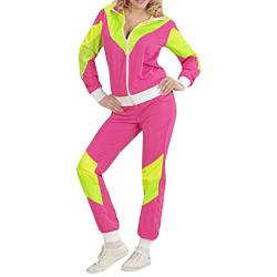 Snaked cat Kostüm Trainingsanzug 80er Jahre Outfit Damen Trainingsanzug, 80er Jahre Outfit, 80er Retro, Trainingsjacke, Trainingshose, Faschingskostüme (Pink, M) von Snaked cat