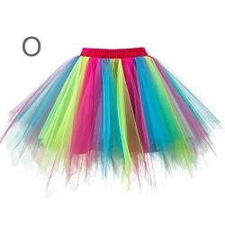 Damen Tüllrock Retro Kurz Tütü Ballettrock Rockabilly Petticoat Karneval Kostüm Tüllrock Multi-SchichtenVintage Unterrock Ballet Blase Firt Tulle Petticoat Puffy Tutu Tanzkleid (O-b, One size) von Snakell