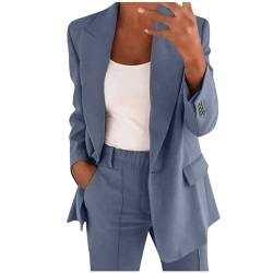 Hosenanzüge für Damen Zweiteiler Damen Blazer Anzug Set Hosenanzug Damen Festlich Elegant Blazer Business Modern Hosenanzug Anzughose Revers Slim Fit Outfit Anzugjacke Sommer Streetwear Freizeitanzug von Snakell