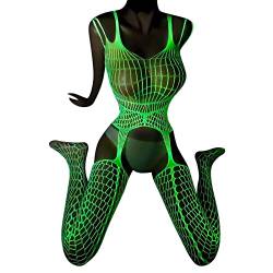 Leuchtende Netzstrümpfe Glow Damen Fishnet Tights Net Stocking Sexy Net Stocking Luminated Fishnet Stockings in The Dark Strumpfhosen Hoher Taille Strümpfe Dehnbare Netzstrumpfhose Leggings Pantyhose von Snakell