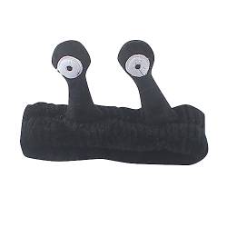 Schnecken Make Up Haarband Spa Stirnband Damen Kosmetik Stirnband für Gesichts Elastisch 3D Schnecken Haarband Kosmetik Make up Schönheit Hautpflege Weich Korallenrot Fleece (1-Black, One Size) von Snakell