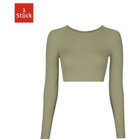 SNOCKS Longsleeve Geripptes Sportshirt langarm Damen (1-tlg) seamless und cropped mit Rippstruktur von Snocks