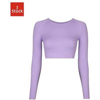 SNOCKS Longsleeve Geripptes Sportshirt langarm Damen (1-tlg) seamless und cropped mit Rippstruktur von Snocks