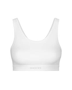 Snocks 1er Pack Bustier Damen Bio Baumwolle Bügelloser Bralette BH Grau Sport BH Größe S (36) Soft BH - BH Damen ohne Bügel Unterwäsche Frauen Yoga, Pilates Sportbh von Snocks