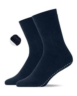 Snocks 2x ABS Socken Herren Anti-Rutsch Socken 2x Blau Größe 43-46 Stoppersocken Noppensocken Yoga Männer Pilates Socken Rutschfest Antirutsch Sportsocken von Snocks