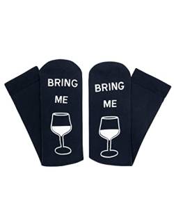 Snocks 2x Bring mir Wein Socken Herren ABS Socken Anti-Rutsch Socken 2x Blau Größe 43-46 Bring me Wine Socken Herren Geschenk Stoppersocken Noppensocken Haussocken von Snocks