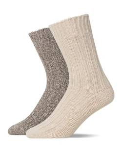 Snocks 2x Norweger Socken Herren und Frauen - Grün/Weiß Größe 39-42 Dicke Socken Norwegersocken Warme Socken Strick Socken Kuschelsocken von Snocks