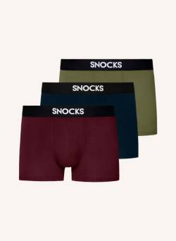 Snocks 3er-Pack Modal Boxershorts rot von Snocks