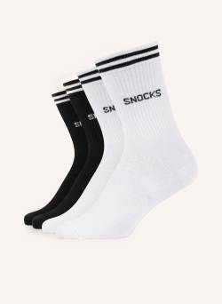 Snocks 4er-Pack Sportsocken schwarz von Snocks