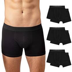 Snocks 6er Pack Boxershorts Herren aus Bio Baumwolle Unterhosen Männer 6X Schwarz Größe XXL Unterwäsche Herren Unterhosen Männer von Snocks