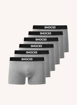 Snocks 6er-Pack Boxershorts grau von Snocks