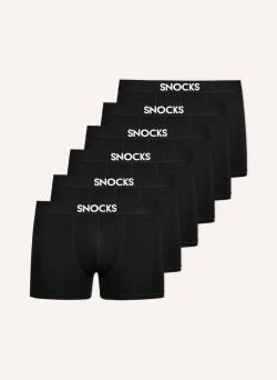 Snocks 6er-Pack Boxershorts schwarz von Snocks