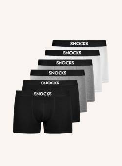 Snocks 6er-Pack Boxershorts weiss von Snocks