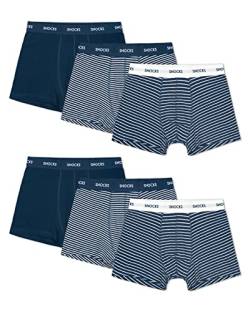 Snocks Boxershorts Herren 6 Paar blau Gestreift Größe 4XL Unterhosen Männer XXXXL Herren Unterhosen Herren Boxershorts Männer Boxershorts Männer Unterhosen von Snocks