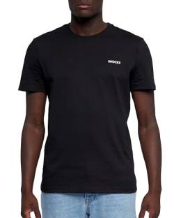 Snocks Crew T-Shirt für Herren Schwarz aus 100% Bio Baumwolle gr. 3XL - T Shirt Herren Schwarz für jeden Anlass - Ideales Basic Tshirt Herren Schwarz - Schwarze Tshirt Herren mit Perfektem Passform von Snocks