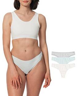 Snocks Damenunterwäsche, 3er Pack Brazilian Slip, Damen Unterhosen aus Bio Baumwolle von Snocks