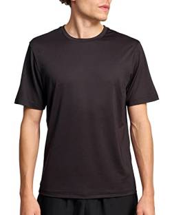 Snocks Herren Laufshirt Gr. 2XL I Sportshirt für Outdoor- und Indoorsport I Dein Funktionelles & modisches Shirt für Deine nächste Sportsession I Stylisches Fitnessshirt für Männer I Schwarz von Snocks