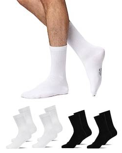 Snocks Herren & Damen Tennissocken (4x Paar) Lange Haltbarkeit Dank Bester Qualität, 2x Schwarz + 2x Weiß + 2x Grau, 39 - 42 von Snocks