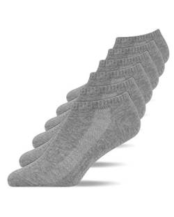 Snocks Männer und Frauen Sneaker Socken 6er Set Gr. 43-46 I Füßlinge passend für alle Schuhe I Dünne, auch für Hausschuhe geeignet I Egal ob für die Arbeit, gemütlich Zuhause oder Gym I Grau von Snocks
