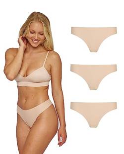 Snocks Mikrofaser String Tanga Damen Nude L/40 - Seamless Frauen Unterwäsche Dessous bequem stilvoll Mikrofaser Tanga Damen Unterwäsche Frauen Unterhosen Nude 40 von Snocks