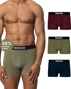 Snocks Premium Boxershorts Herren aus Lenzing Modal (3X) Extra weiches Material von Snocks