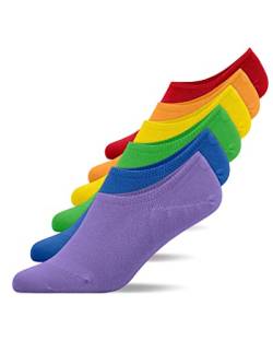 Snocks Pride Socks Regenbogen Streifen Socken Damen und Herren Rainbow (6x Rainbow IV, 35-38) von Snocks