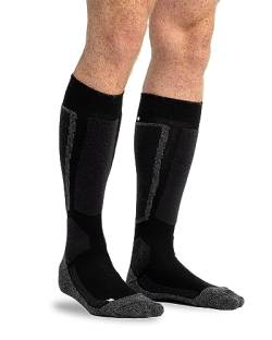 Snocks Skisocken Schwarz Unisex 1er Pack (1x Schwarz, 43-46 Skisocken Damen & Herren I Ski Socken Schwarz gepolstert warm für Skitouren, Skifahren, Langkauf, Snowboarden, Rodeln, Wintersport von Snocks