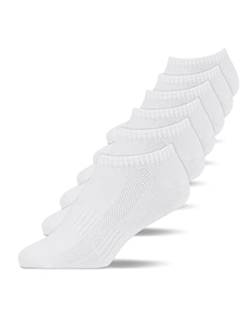 Snocks Sneaker Socken (6er Pack) Bio Baumwolle Kinder Weiß Größe 23-26 Sneaker Socken Jungen & Mädchen Füßlinge Kinder Sneaker Socken Sneakersocken von Snocks