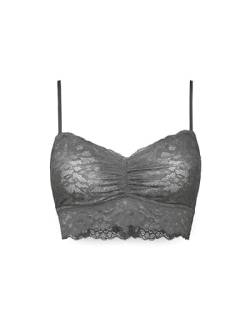 Snocks Spitzen BH gr.XL - Grau - Bralette Damen Spitze - EIN Komfortables Bustier Damen Spitze für jeden Passform von Snocks