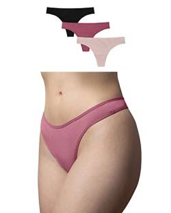 Snocks Tanga 3er Set Gr. XL I Sexy Damen Tanga I Tangas mit Baumwollanteil I Underwear Women I Hot Unterwäsche Damen I Slip Damen I Angenehme Passform für jeden Körpertyp I Mix 2 von Snocks