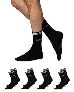 Snocks Tennissocken mit Streifen für Damen und Herren: Ideale Sportsocken aus Biobaumwolle - passend für jeden Sneaker und jeden Style - Tennissocken herren43-46 von Snocks