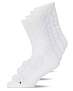 Snocks Unisex Hohe Renn Socken Gr. 39-42 I Atmungsaktive Sportsocken für Männer & Frauen I Low Sport Füßlinge für jede Sportart I Anti Blasen Schutz Sommer Socken I Weiß von Snocks