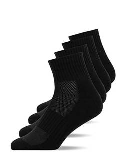 Snocks Unisex Mittlere Laufsocken Gr. 39-42 I Atmungsaktive Sportsocken für Männer & Frauen I Low Sport Füßlinge für jede Sportart I Anti Blasen Schutz Sommer Socken I Schwarz von Snocks