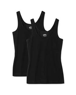 Snocks Unterhemd Damen (2X Schwarz) XS (34/36) Tank Top Träger Schwarz von Snocks