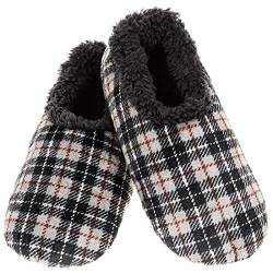 Snoozies! Herren Hausschuhe mit Velours-Fleece-Gefüttert, superweich, mit rutschfester Sohle, Größen 39-45, grau, Medium von Snoozies