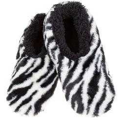 Snoozies! Wild Side Superweiche Damen-Hausschuhe mit rutschfester Sohle, Damengrößen 36-40, zebra, Medium von Snoozies