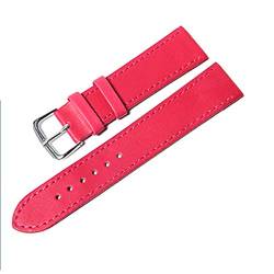 Snowdrift Frauen ES Uhrenarmbänder Uhrenarmband Leder Edelstahl Schnalle Gürtelschnalle 12-20mm, Hot Pink, 20mm von Snowdrift