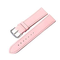 Snowdrift Frauen ES Uhrenarmbänder Uhrenarmband Leder Edelstahl Schnalle Gürtelschnalle 12-20mm, Rosa, 16mm von Snowdrift