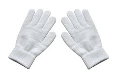 Snufeve Gestrickte Wollhandschuhe für Männer und Frauen, Weiß verdickt, Einheitsgröße von Snufeve