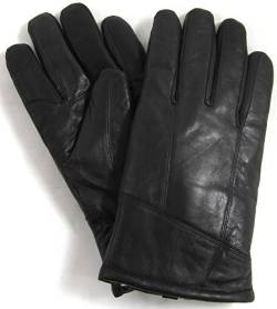 SNUGRUGS Herren-Handschuhe aus echtem Leder mit Schaffell-Futter in Schwarz Größen S bis XL. Gr. XL, Schwarz von Snugrugs
