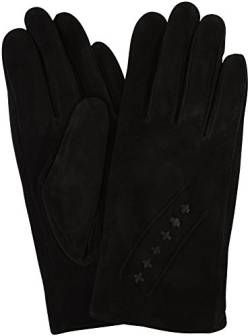Snugrugs Damen Wildleder-Handschuhe mit Fleece-Futter und Kreuzstich-Design Gr. M 18 cm, schwarz von Snugrugs